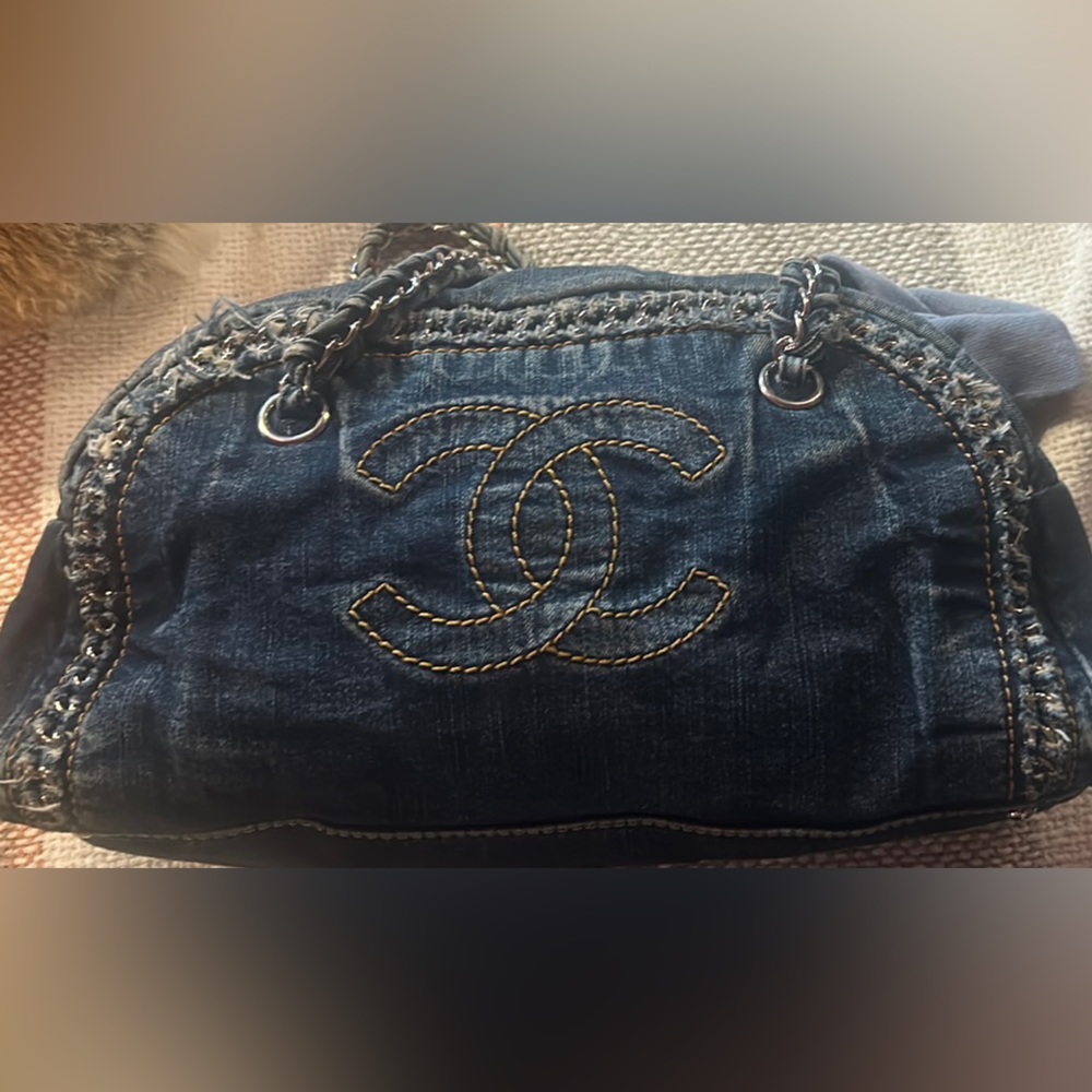 Chanel Blue Denim Tote Bag